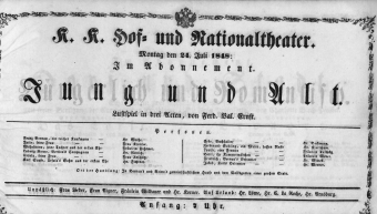 Theaterzettel (Oper und Burgtheater in Wien) 18480724 Seite: 1