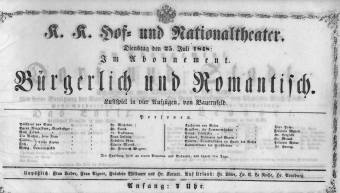 Theaterzettel (Oper und Burgtheater in Wien) 18480725 Seite: 1