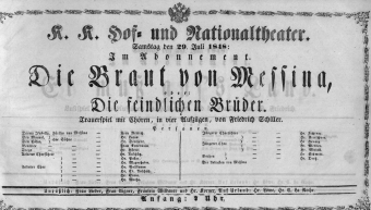 Theaterzettel (Oper und Burgtheater in Wien) 18480729 Seite: 1