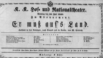 Theaterzettel (Oper und Burgtheater in Wien) 18480730 Seite: 1