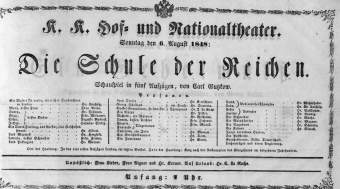Theaterzettel (Oper und Burgtheater in Wien) 18480806 Seite: 1