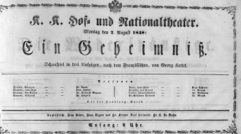Theaterzettel (Oper und Burgtheater in Wien) 18480807 Seite: 1