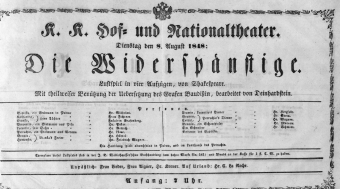 Theaterzettel (Oper und Burgtheater in Wien) 18480808 Seite: 1