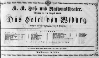 Theaterzettel (Oper und Burgtheater in Wien) 18480814 Seite: 1