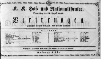 Theaterzettel (Oper und Burgtheater in Wien) 18480824 Seite: 1