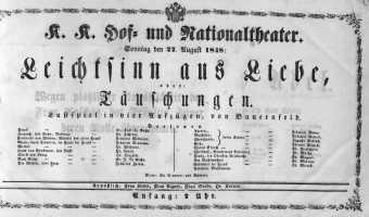 Theaterzettel (Oper und Burgtheater in Wien) 18480827 Seite: 1