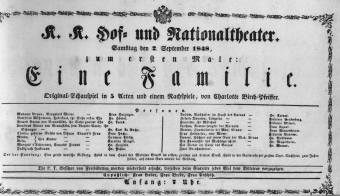 Theaterzettel (Oper und Burgtheater in Wien) 18480902 Seite: 1