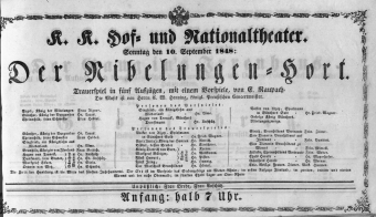 Theaterzettel (Oper und Burgtheater in Wien) 18480910 Seite: 1