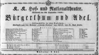 Theaterzettel (Oper und Burgtheater in Wien) 18480920 Seite: 1