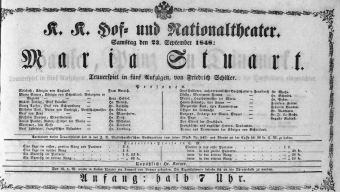 Theaterzettel (Oper und Burgtheater in Wien) 18480923 Seite: 1