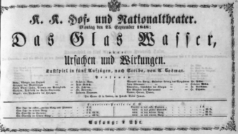 Theaterzettel (Oper und Burgtheater in Wien) 18480925 Seite: 1
