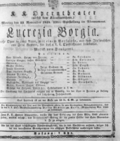 Theaterzettel (Oper und Burgtheater in Wien) 18481113 Seite: 1