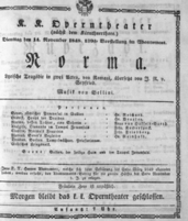 Theaterzettel (Oper und Burgtheater in Wien) 18481114 Seite: 1