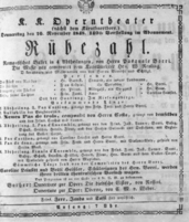 Theaterzettel (Oper und Burgtheater in Wien) 18481116 Seite: 1