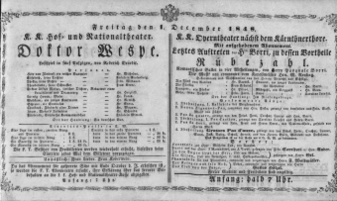 Theaterzettel (Oper und Burgtheater in Wien) 18481201 Seite: 1