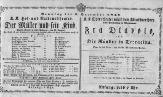 Theaterzettel (Oper und Burgtheater in Wien) 18481203 Seite: 1