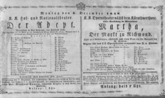 Theaterzettel (Oper und Burgtheater in Wien) 18481204 Seite: 1
