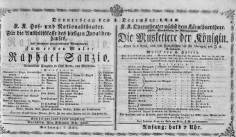 Theaterzettel (Oper und Burgtheater in Wien) 18481207 Seite: 1