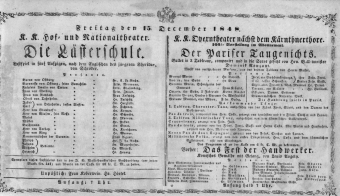 Theaterzettel (Oper und Burgtheater in Wien) 18481215 Seite: 1