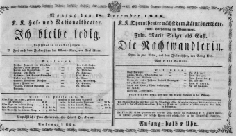 Theaterzettel (Oper und Burgtheater in Wien) 18481218 Seite: 1