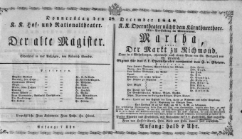 Theaterzettel (Oper und Burgtheater in Wien) 18481228 Seite: 1