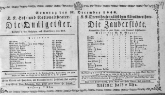 Theaterzettel (Oper und Burgtheater in Wien) 18481231 Seite: 1