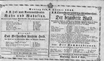 Theaterzettel (Oper und Burgtheater in Wien) 18490108 Seite: 1