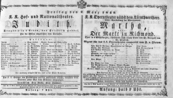 Theaterzettel (Oper und Burgtheater in Wien) 18490302 Seite: 2
