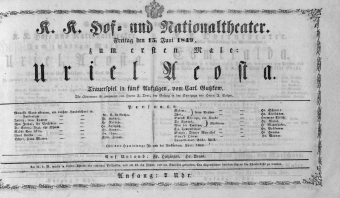 Theaterzettel (Oper und Burgtheater in Wien) 18490615 Seite: 1