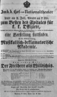 Theaterzettel (Oper und Burgtheater in Wien) 18490703 Seite: 1