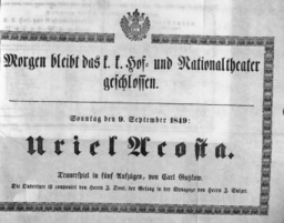Theaterzettel (Oper und Burgtheater in Wien) 18490909 Seite: 1