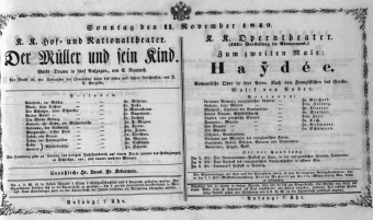 Theaterzettel (Oper und Burgtheater in Wien) 18491111 Seite: 1