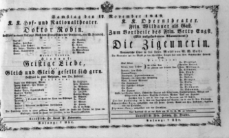 Theaterzettel (Oper und Burgtheater in Wien) 18491117 Seite: 1