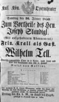 Theaterzettel (Oper und Burgtheater in Wien) 18500126 Seite: 1