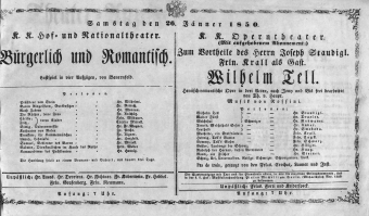 Theaterzettel (Oper und Burgtheater in Wien) 18500126 Seite: 2