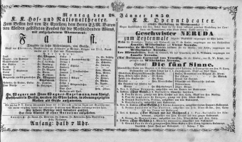 Theaterzettel (Oper und Burgtheater in Wien) 18500128 Seite: 2