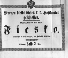 Theaterzettel (Oper und Burgtheater in Wien) 18500520 Seite: 1