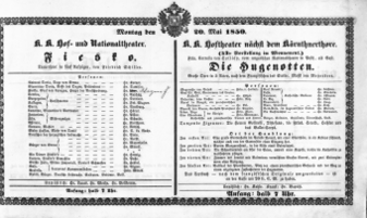 Theaterzettel (Oper und Burgtheater in Wien) 18500520 Seite: 2