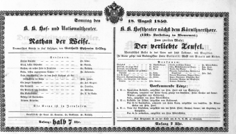 Theaterzettel (Oper und Burgtheater in Wien) 18500818 Seite: 2