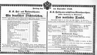 Theaterzettel (Oper und Burgtheater in Wien) 18500913 Seite: 2