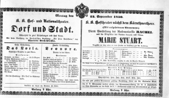 Theaterzettel (Oper und Burgtheater in Wien) 18500923 Seite: 2