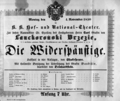 Theaterzettel (Oper und Burgtheater in Wien) 18501104 Seite: 2