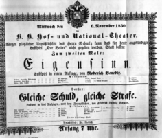 Theaterzettel (Oper und Burgtheater in Wien) 18501106 Seite: 2