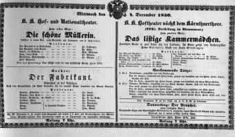 Theaterzettel (Oper und Burgtheater in Wien) 18501204 Seite: 1