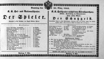Theaterzettel (Oper und Burgtheater in Wien) 18510322 Seite: 1