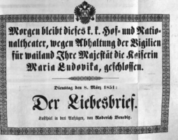 Theaterzettel (Oper und Burgtheater in Wien) 18510408 Seite: 1