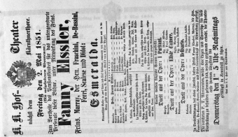 Theaterzettel (Oper und Burgtheater in Wien) 18510502 Seite: 1