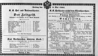 Theaterzettel (Oper und Burgtheater in Wien) 18510502 Seite: 2