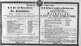 Theaterzettel (Oper und Burgtheater in Wien) 18510504 Seite: 1