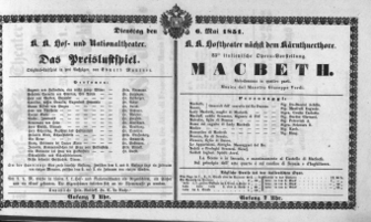 Theaterzettel (Oper und Burgtheater in Wien) 18510506 Seite: 1